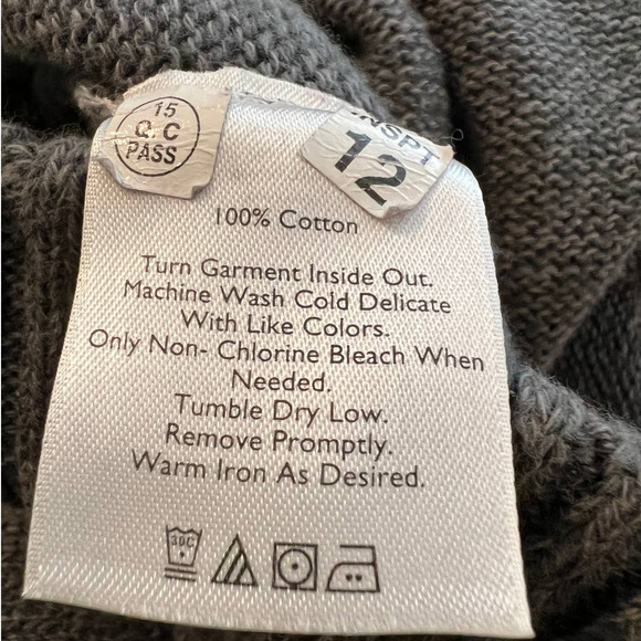 Eddie Bauer Men's Sweater in Gray Cotton with 1/4 Zipper Size Tall Large - Picture 4 of 4